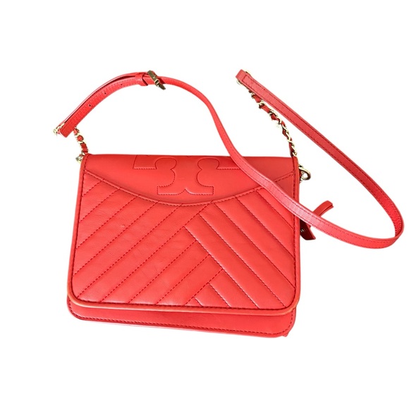 Tory Burch Handbags - Tory Burch Red Geometric Quilted Crossbody